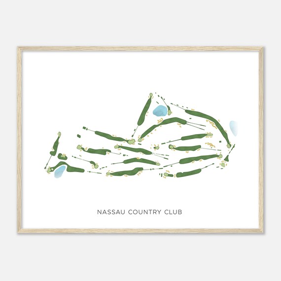Nassau Country Club New York Modern Watercolor Map Golfer Gift Golf Wall Art Golf Poster Print Course Layout