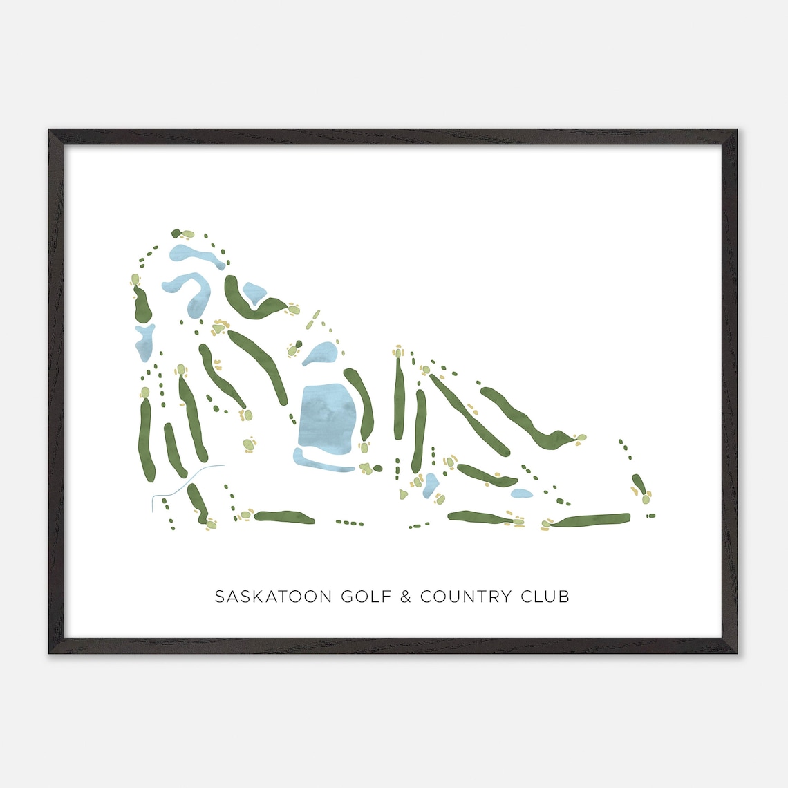 Saskatoon Golf Country Club Furdale Modern Watercolor Map Poster - Image 4