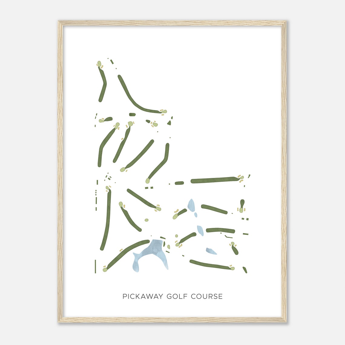 Pickaway Golf Course Minimalist Watercolor Fairway Map Poster - Image 2