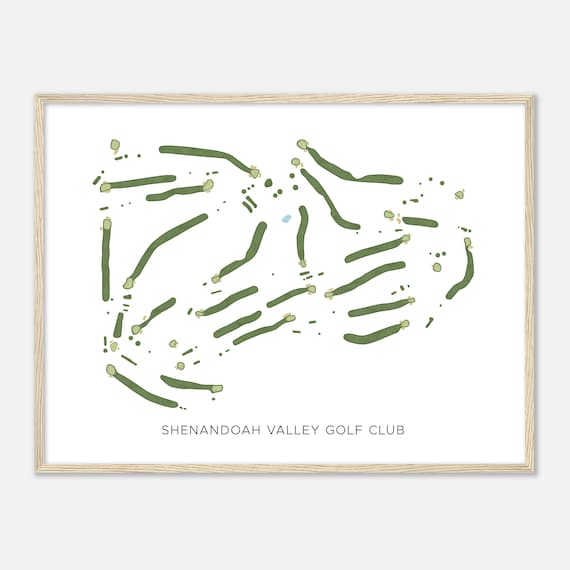 Shenandoah Valley Golf Club Modern Watercolor Golf Course Map Poster