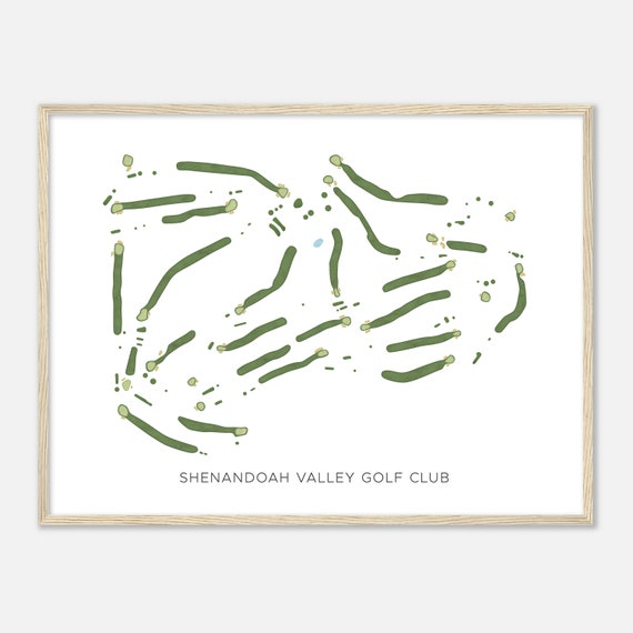 Shenandoah Valley Golf Club Virginia Modern Watercolor Map Golfer Gift Golf Wall Art Golf Poster Print Course Layout