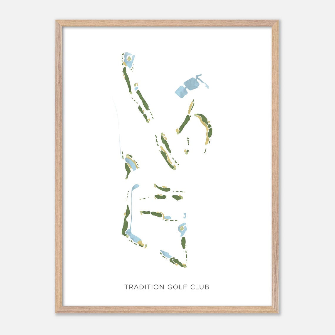 Tradition Golf Club Myrtle Beach Modern Watercolor Course Map Poster - Image 2