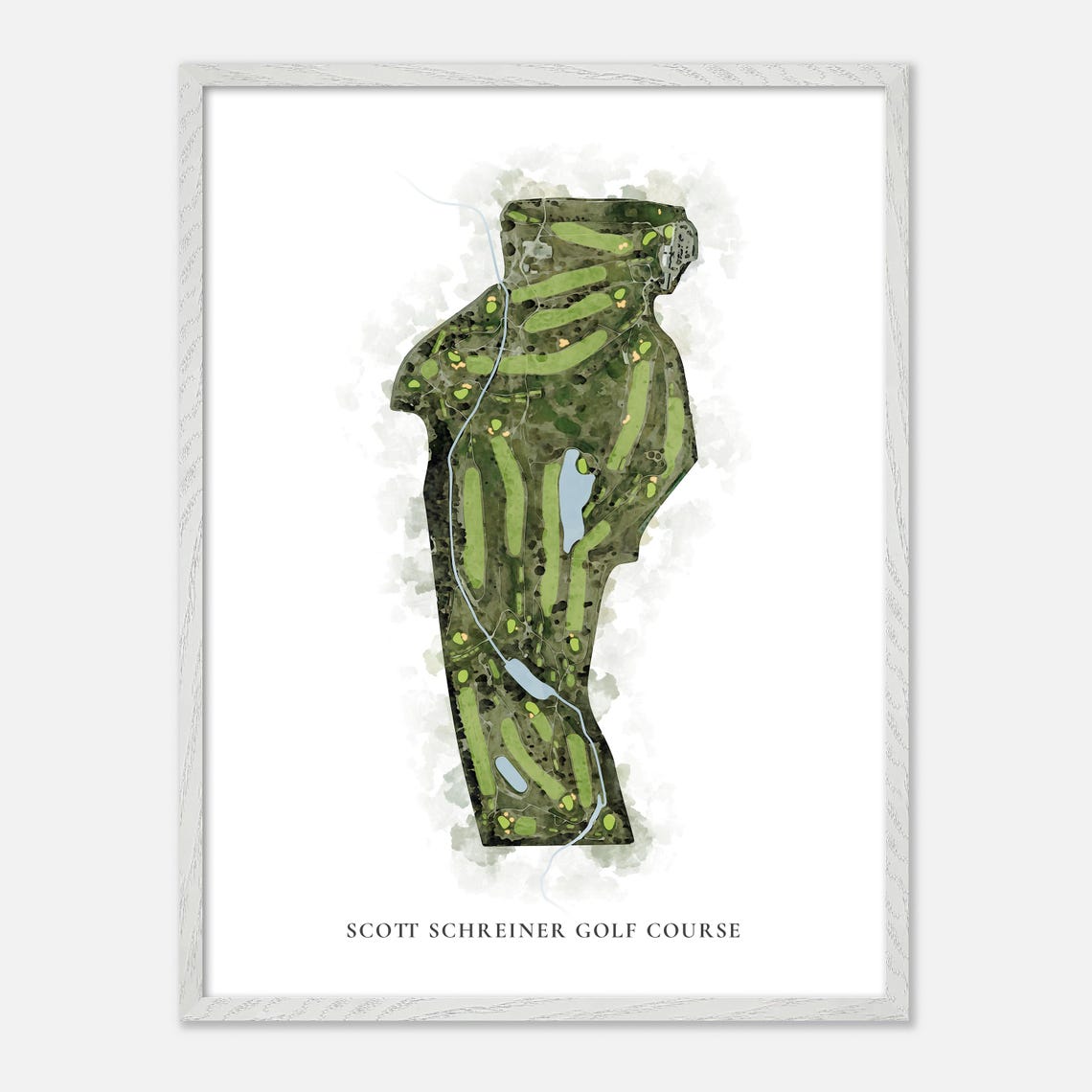 Scott Schreiner Golf Course Watercolor Aerial Map Texas Art Poster - Image 2
