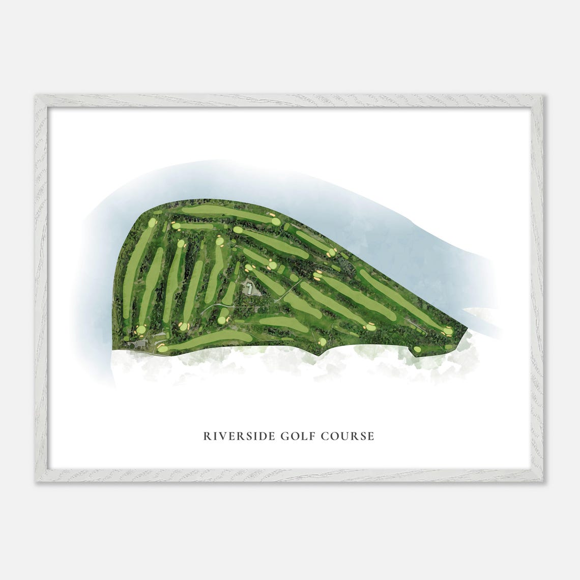 Riverside Golf Course Edmonton Canada Classic Watercolor Map Poster - Image 3