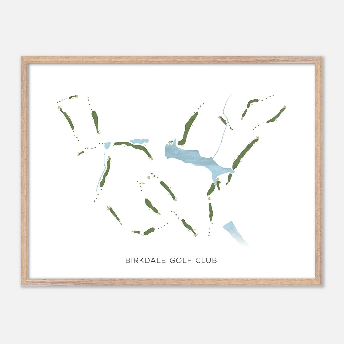 Birkdale Golf Club Chesterfield Virginia Modern Watercolor Map Poster