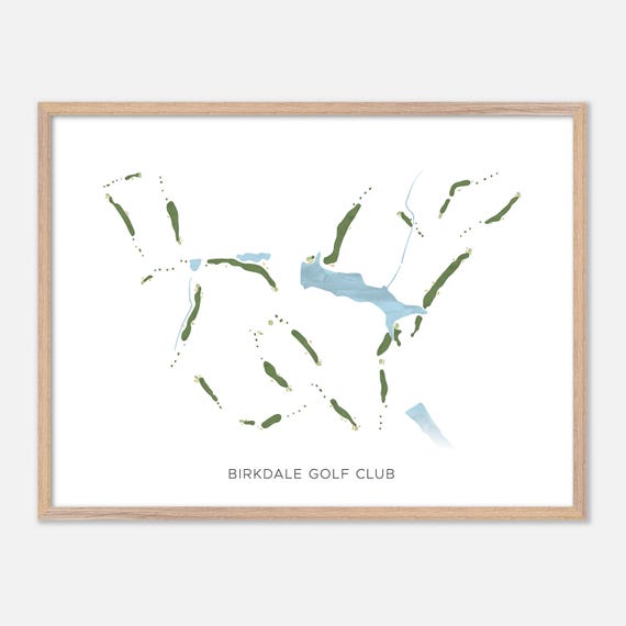 Birkdale Golf Club In Chesterfield Virginia Modern Watercolor Map Golfer Gift Golf Wall Art Golf Poster Print Course Layout