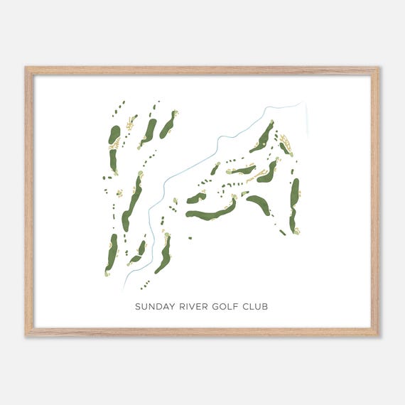 Sunday River Golf Club In Newry Maine Modern Watercolor Map Golfer Gift Golf Wall Art Golf Poster Print Course Layout