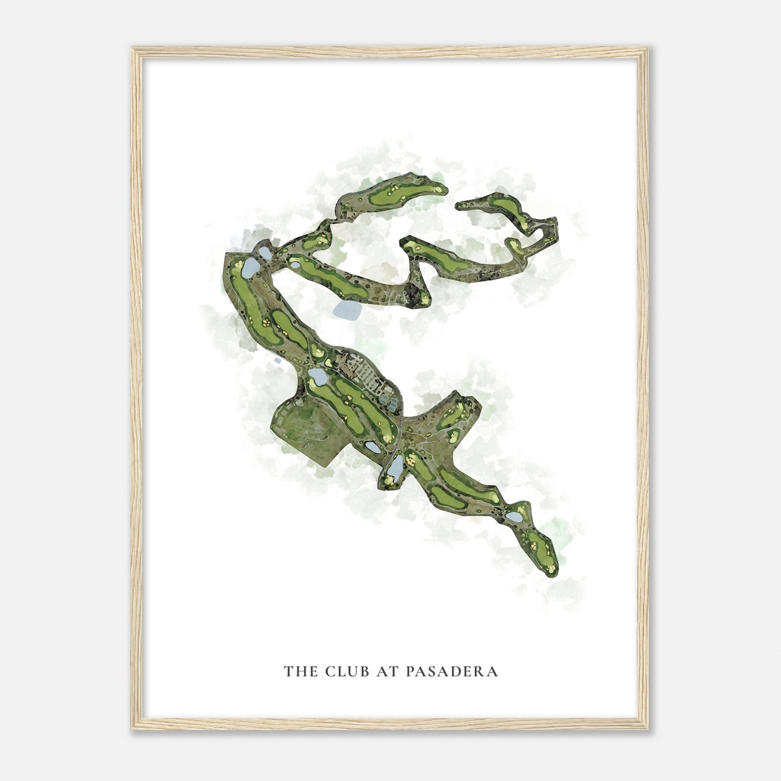 The Club at Pasadera Classic Watercolor Golf Course Map Poster