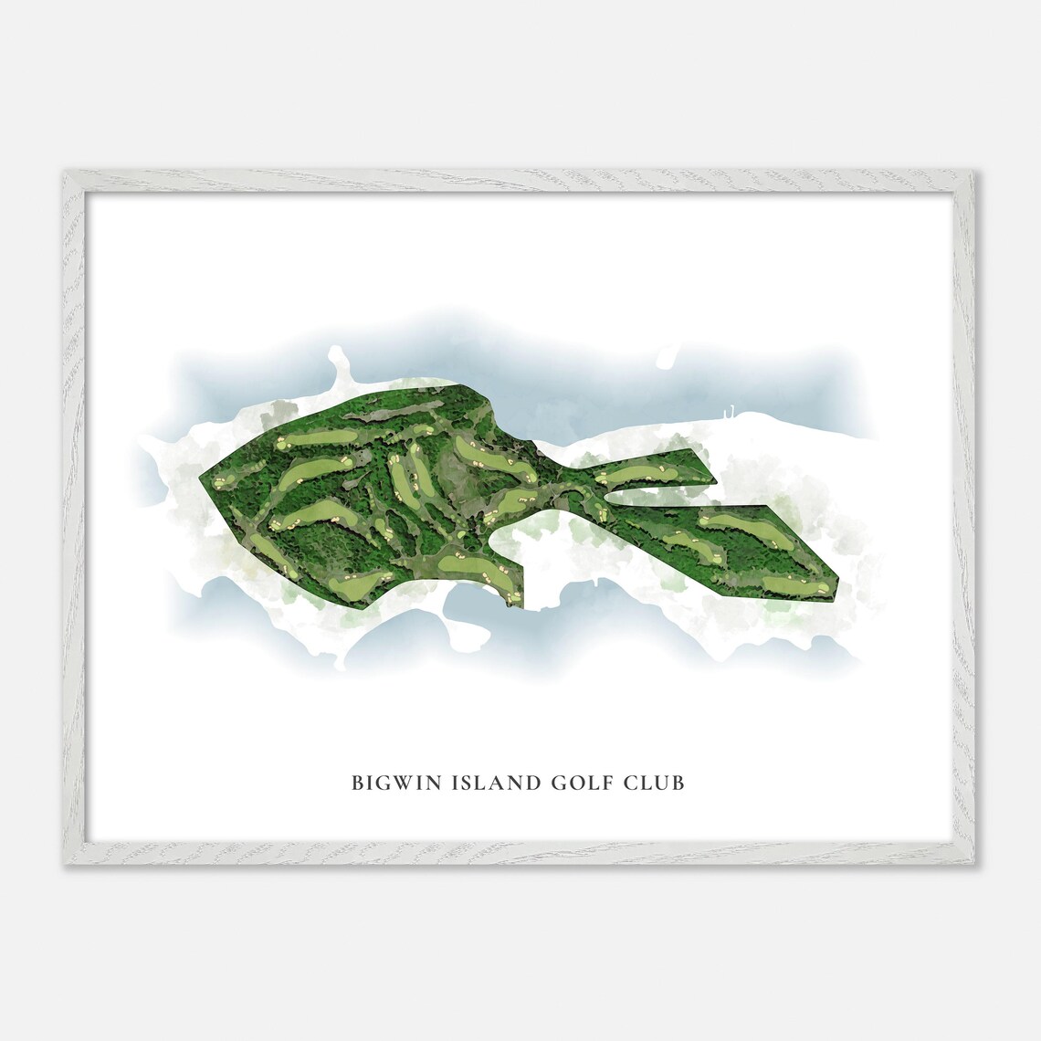 Bigwin Island Golf Club Classic Aerial Watercolor Golf Map Poster - Image 3