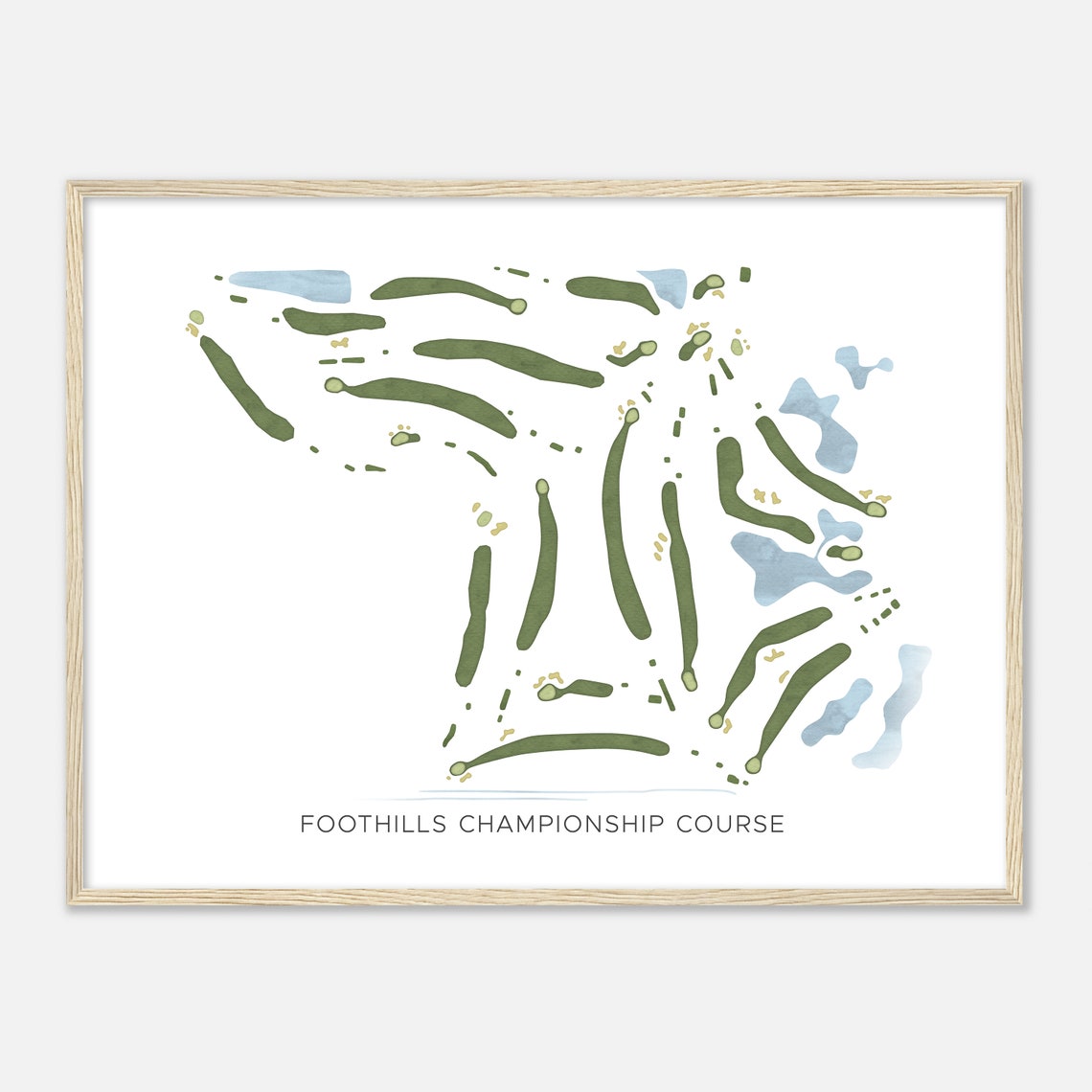 Foothills Championship Course Colorado Modern Golf Map Art Print - Image 2