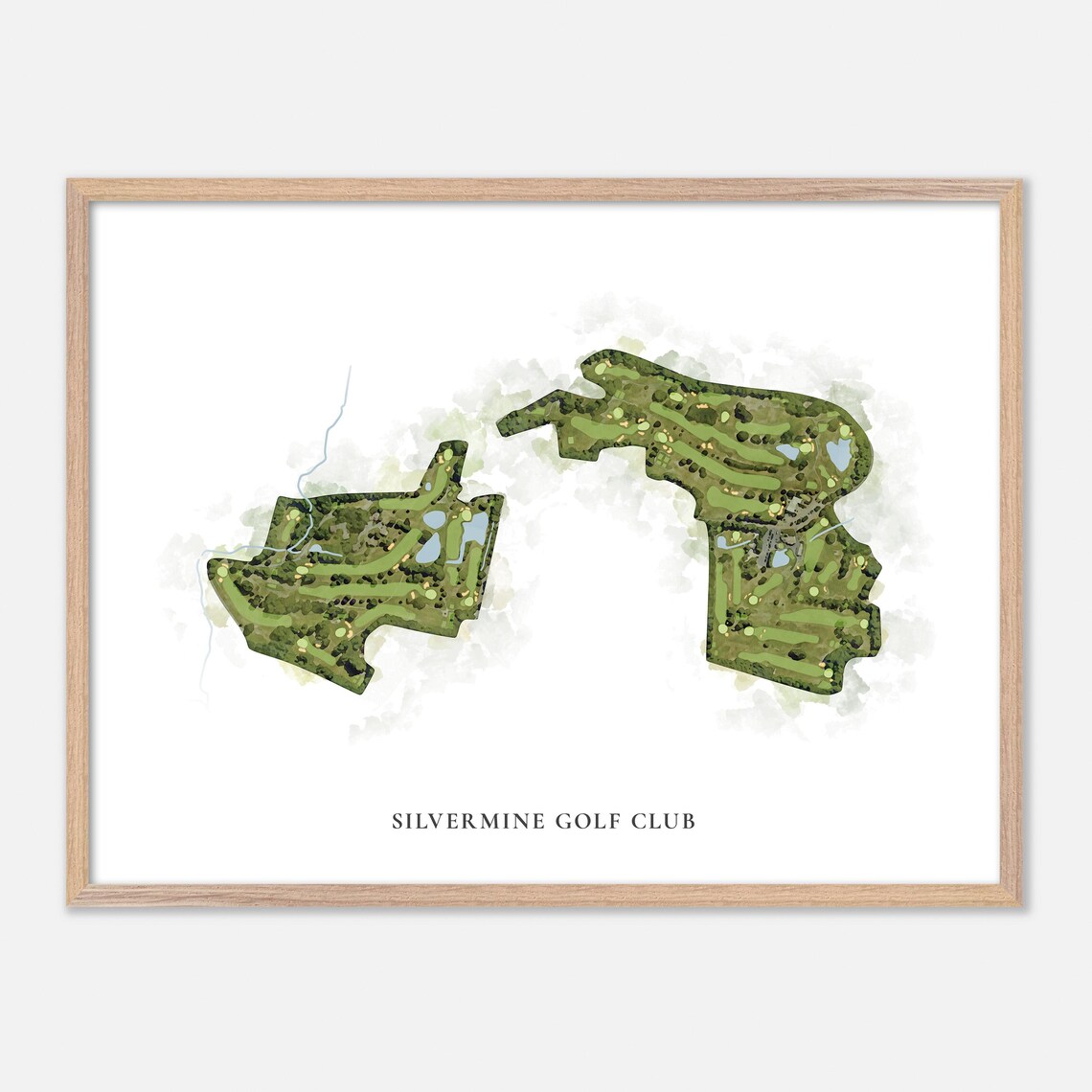 Silvermine Golf Club In Norwalk Connecticut Watercolor Map Art Print