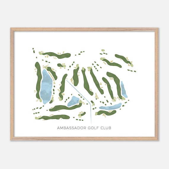 Ambassador Golf Club Windsor Canada Modern Watercolor Map Poster