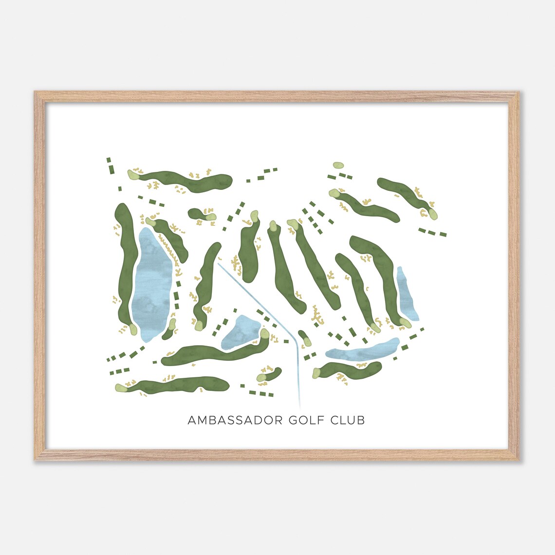 Ambassador Golf Club Windsor Canada Modern Watercolor Map Poster