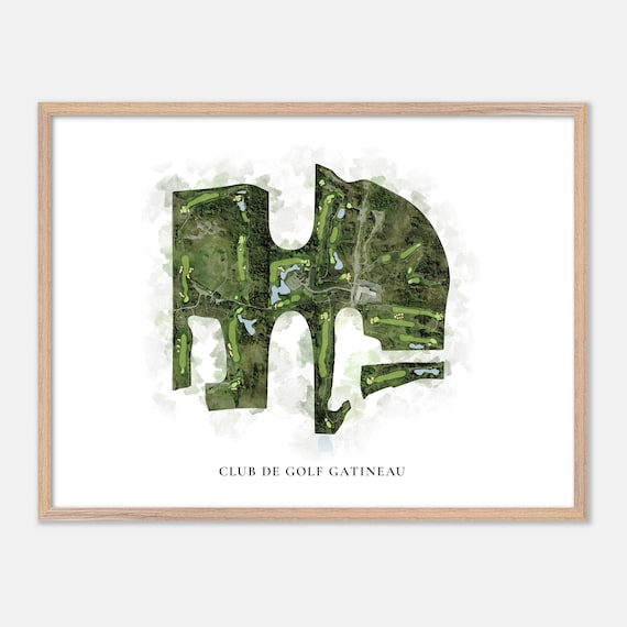 Club de Golf Gatineau Canada Classic Scenic Watercolor Map Poster