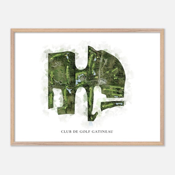 Club De Golf Gatineau In Canada Classic Watercolor Map Golfer Gift Golf Wall Art Golf Poster Print Course Layout