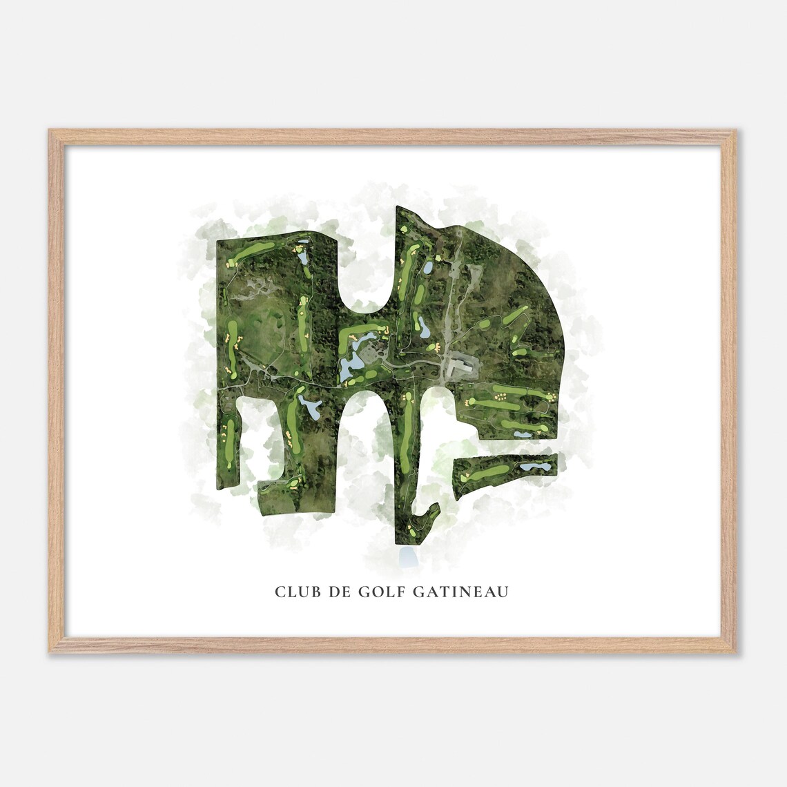 Club de Golf Gatineau Canada Classic Scenic Watercolor Map Poster