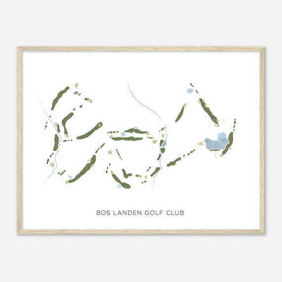 Bos Landen Golf Club Iowa Modern Watercolor Map Golfer Gift Golf Wall Art Golf Poster Print Course Layout