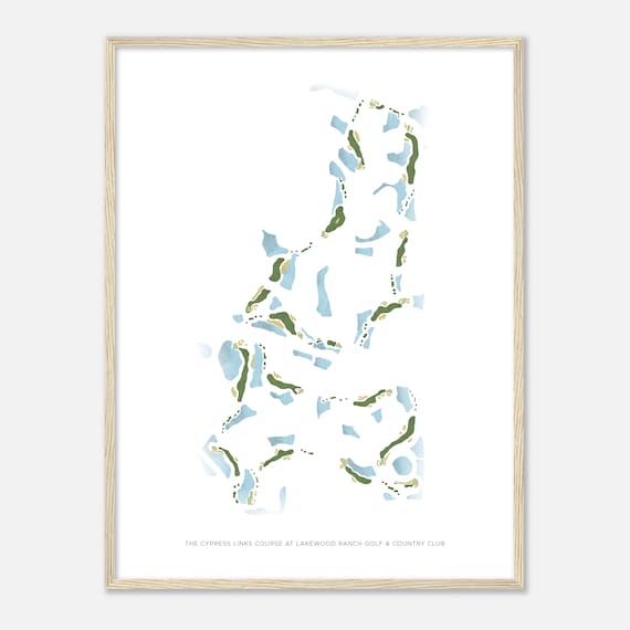 The Cypress Links Course at Lakewood Ranch Watercolor Golf Poster