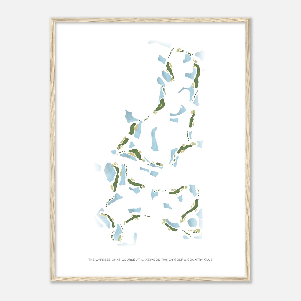 The Cypress Links Course at Lakewood Ranch Watercolor Golf Poster