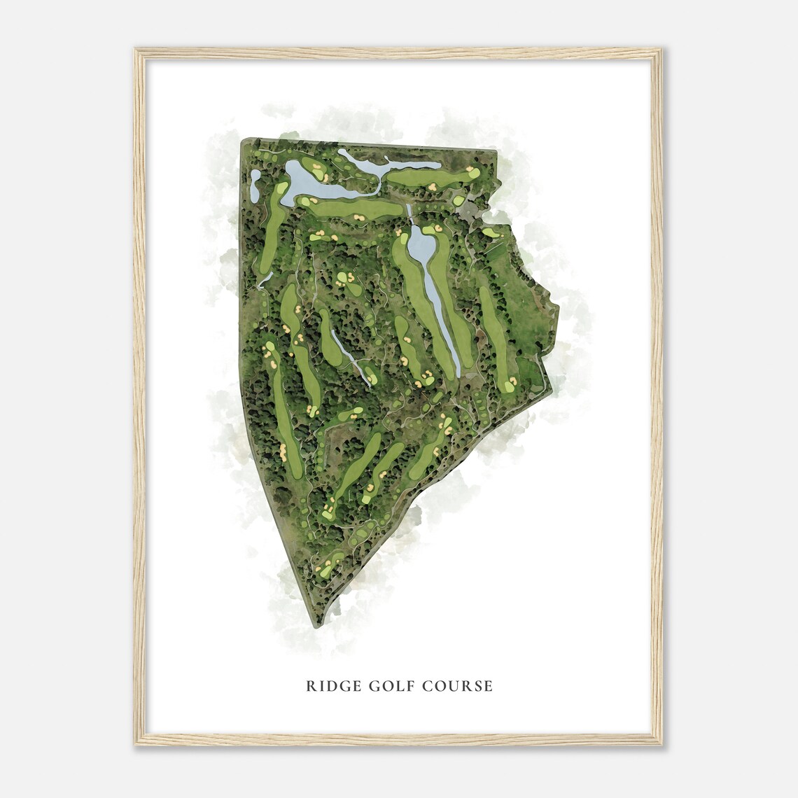 Ridge Golf Course California Classic Watercolor Map Golfer Gift Golf Wall Art Golf Poster Print Course Layout - Image 2
