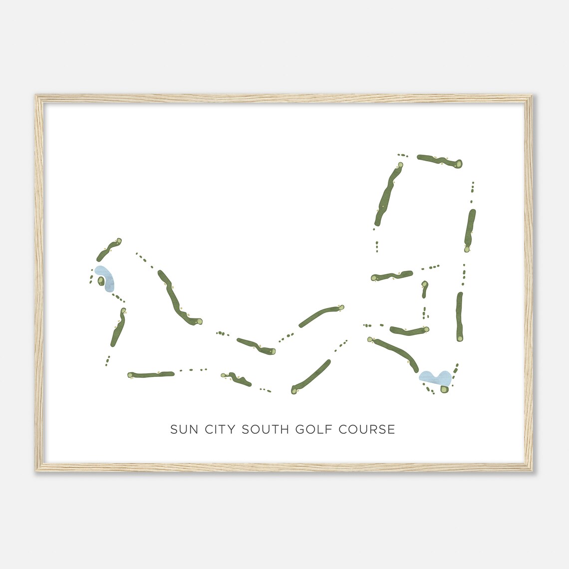 Sun City South Golf Course Arizona Modern Watercolor Map Golfer Gift Golf Wall Art Golf Poster Print Course Layout - Image 2
