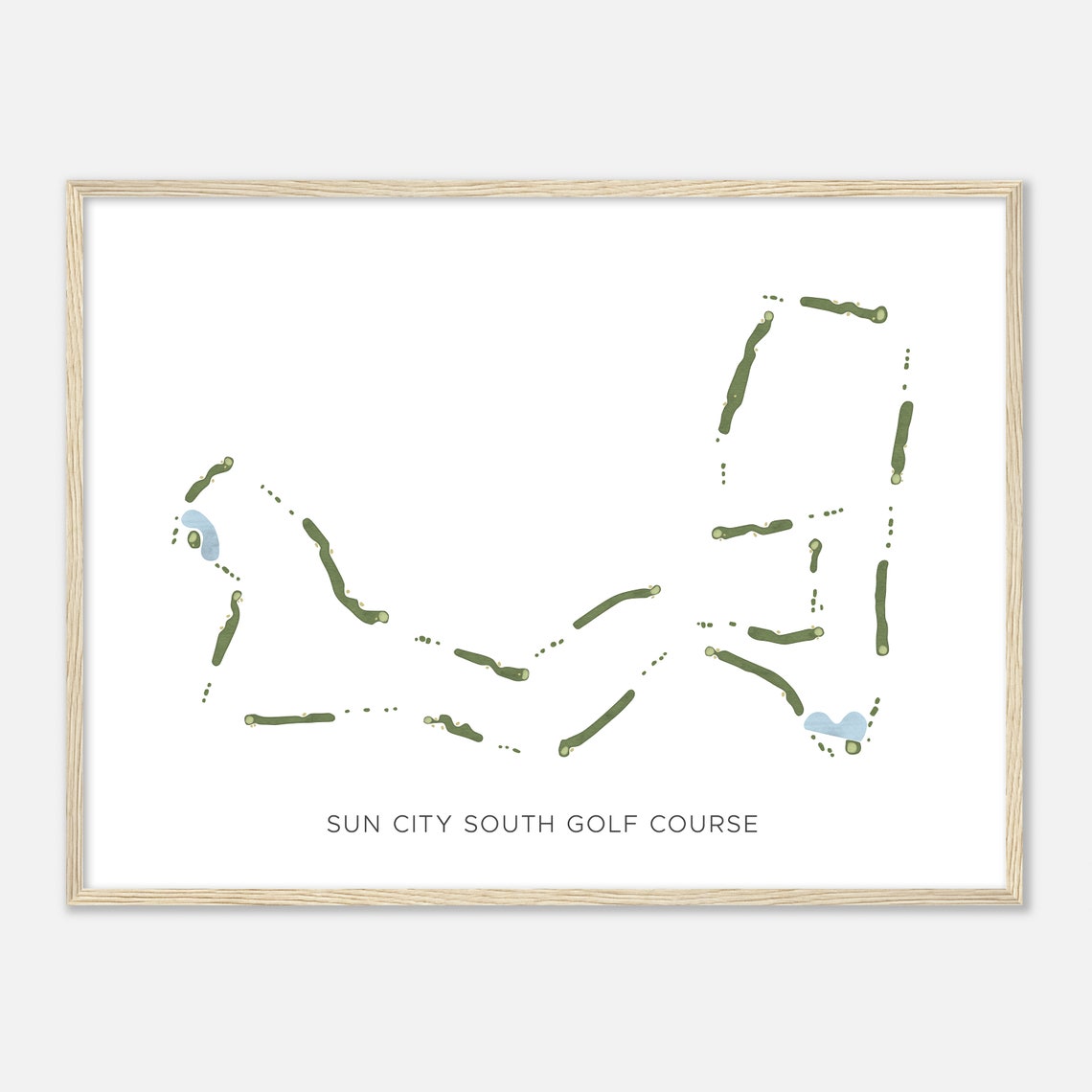 Sun City South Golf Course Arizona Modern Watercolor Map Poster - Image 2