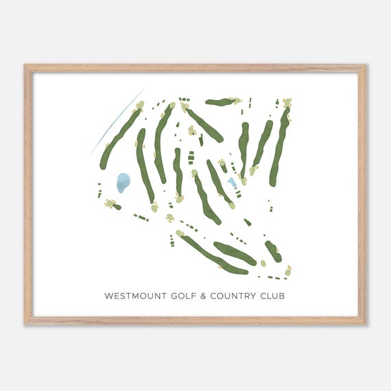 Westmount Golf Country Club In Kitchener Canada Modern Watercolor Map Golfer Gift Golf Wall Art Golf Poster Print