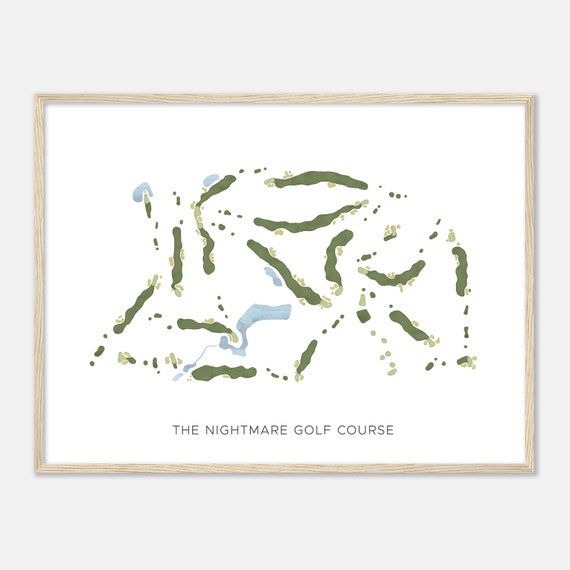 The Nightmare Golf Course Michigan Modern Watercolor Map Golfer Gift Golf Wall Art Golf Poster Print Course Layout