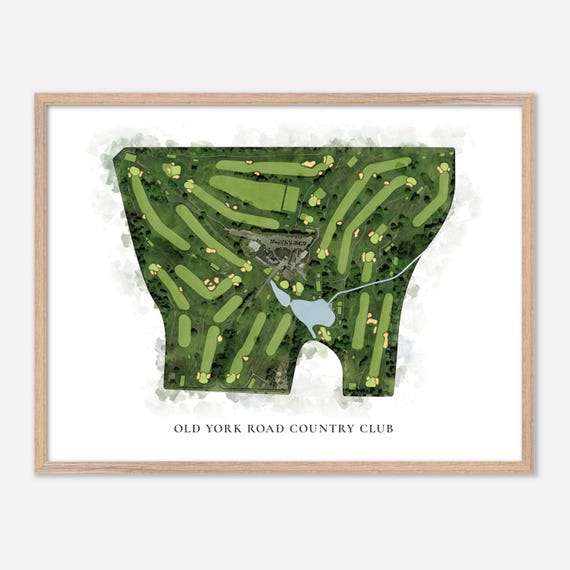 Old York Road Country Club In Spring House Pennsylvania Classic Watercolor Map Golfer Gift Golf Wall Art Golf Poster Print