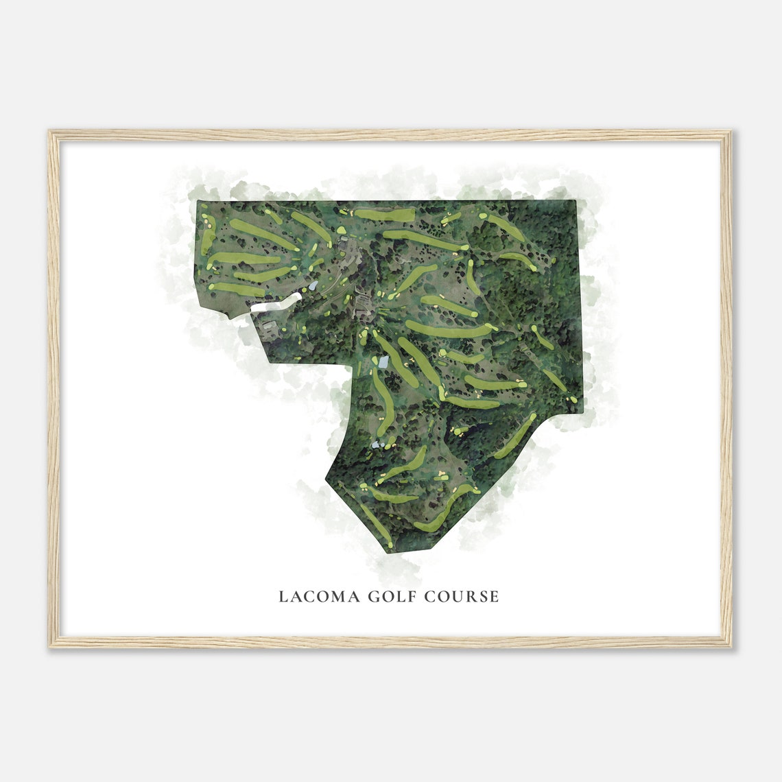 Lacoma Golf Course Illinois Classic Watercolor Map Golfer Gift Golf Wall Art Golf Poster Print Course Layout - Image 2