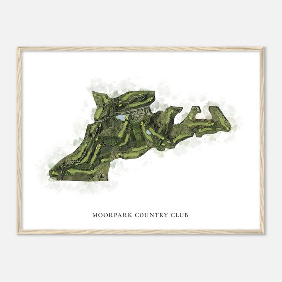 Moorpark Country Club California Classic Watercolor Map Golfer Gift Golf Wall Art Golf Poster Print Course Layout
