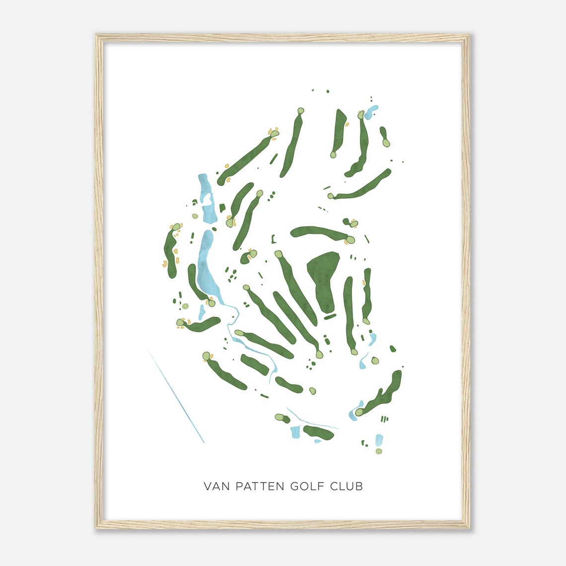 Van Patten Golf Club New York Modern Watercolor Map Golfer Gift Golf Wall Art Golf Poster Print Course Layout