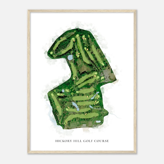 Hickory Hill Golf Course Massachusetts Classic Watercolor Map Golfer Gift Golf Wall Art Golf Poster Print Course Layout