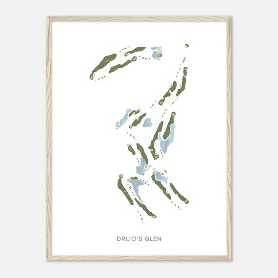 Druids Glen Washington Modern Watercolor Map Golfer Gift Golf Wall Art Golf Poster Print Course Layout
