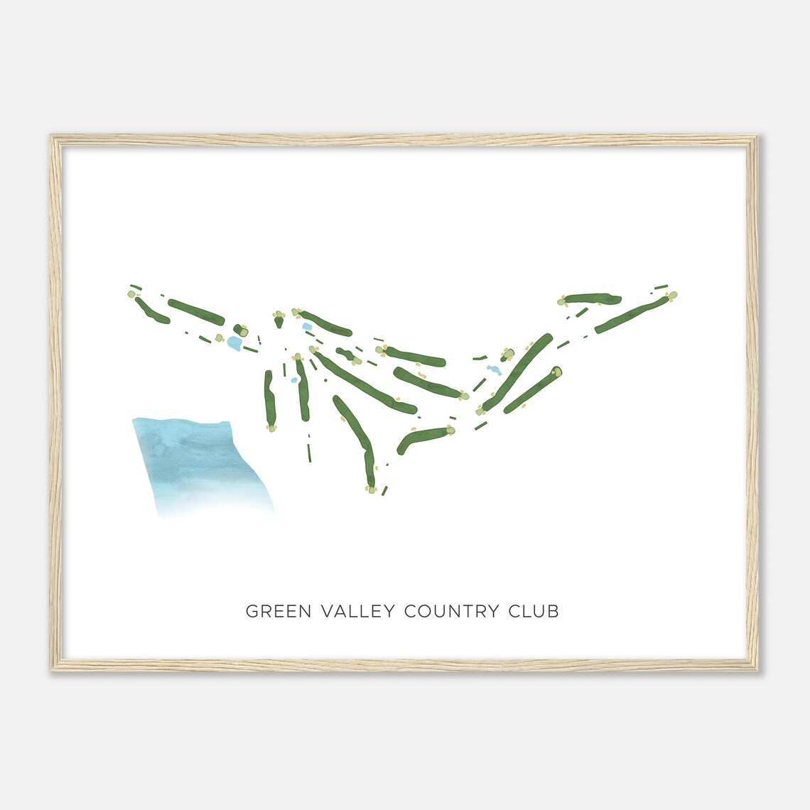Green Valley Country Club Rhode Island Modern Minimalist Map Poster