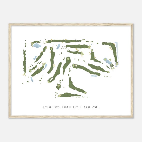 Loggers Trail Golf Course Minnesota Modern Watercolor Map Golfer Gift Golf Wall Art Golf Poster Print Course Layout