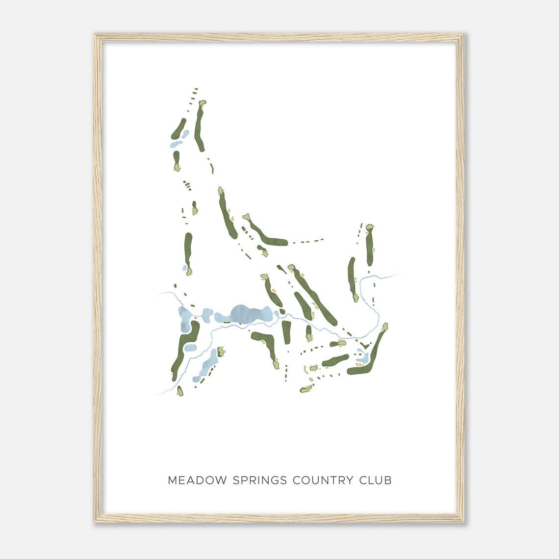 Meadow Springs Country Club Minimalist Golf Course Map Poster - Image 2