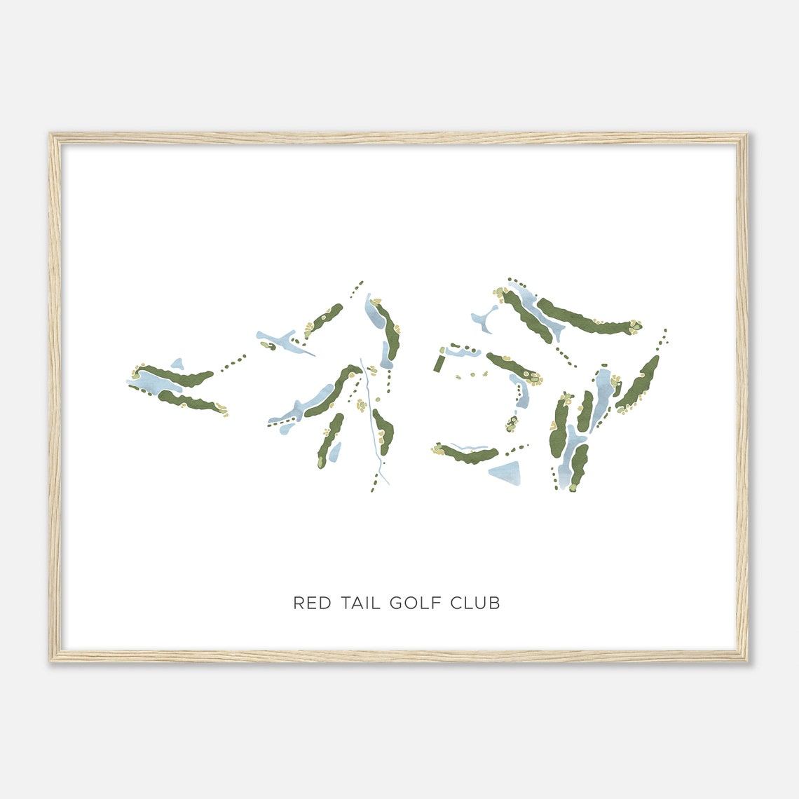 Red Tail Golf Club Modern Minimalist Watercolor Layout Poster