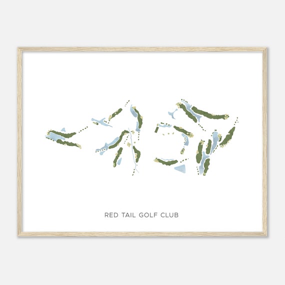 Red Tail Golf Club Ohio Modern Watercolor Map Golfer Gift Golf Wall Art Golf Poster Print Course Layout