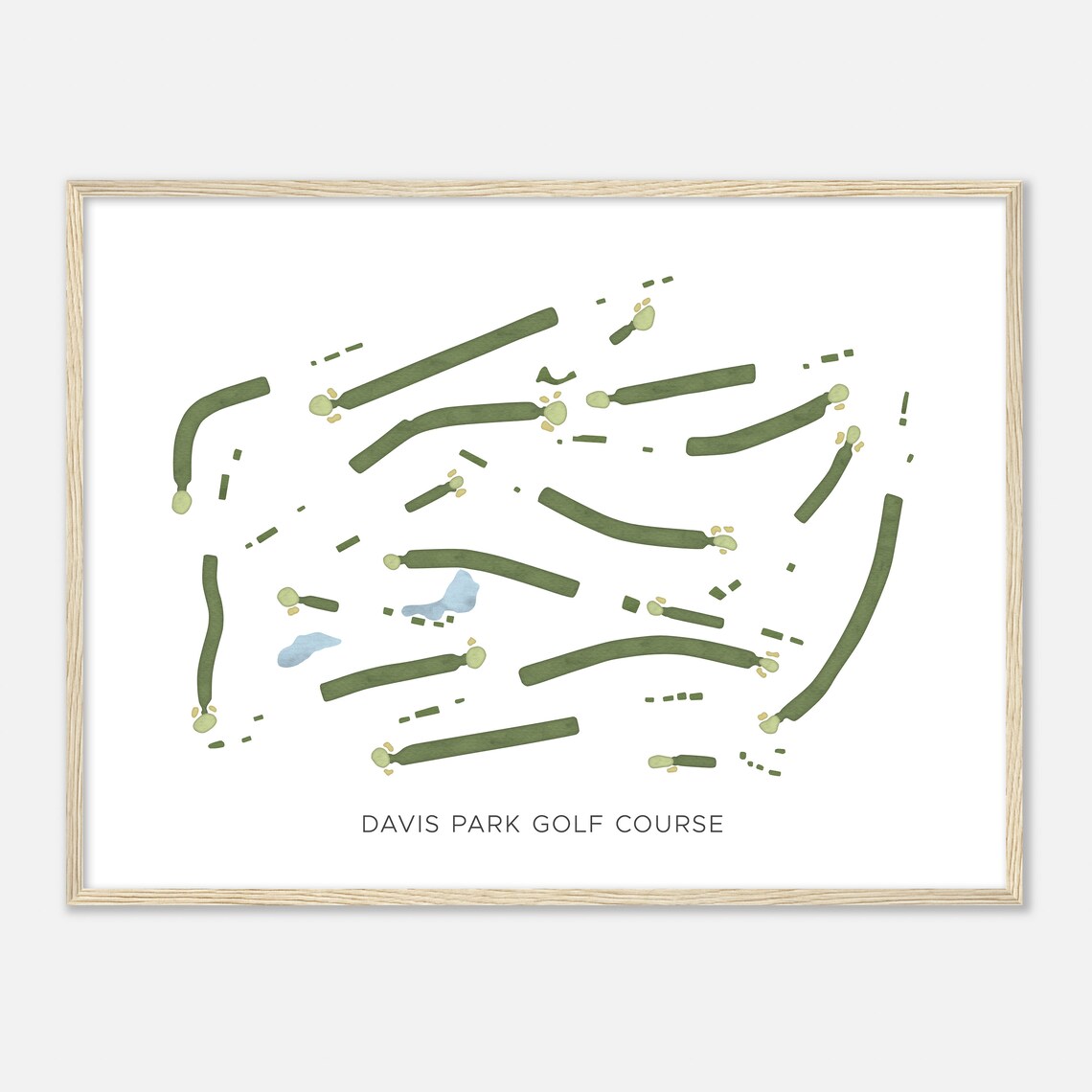 Davis Park Golf Course Utah Modern Watercolor Map Golfer Gift Golf Wall Art Golf Poster Print Course Layout - Image 2
