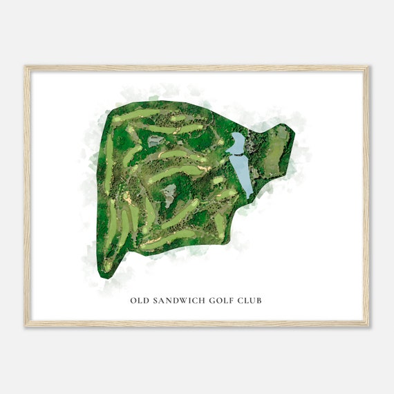 Old Sandwich Golf Club Massachusetts Classic Watercolor Map Golfer Gift Golf Wall Art Golf Poster Print Course Layout
