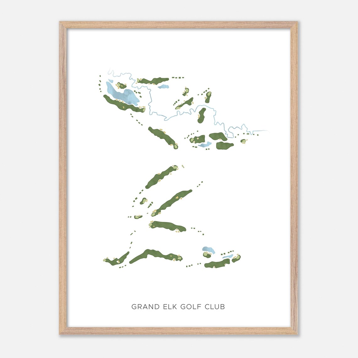 Grand Elk Golf Club Minimalist Watercolor Creekside Map Poster - Image 6