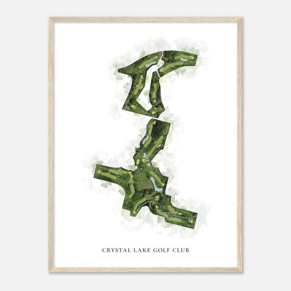 Crystal Lake Golf Club Minnesota Classic Watercolor Map Golfer Gift Golf Wall Art Golf Poster Print Course Layout