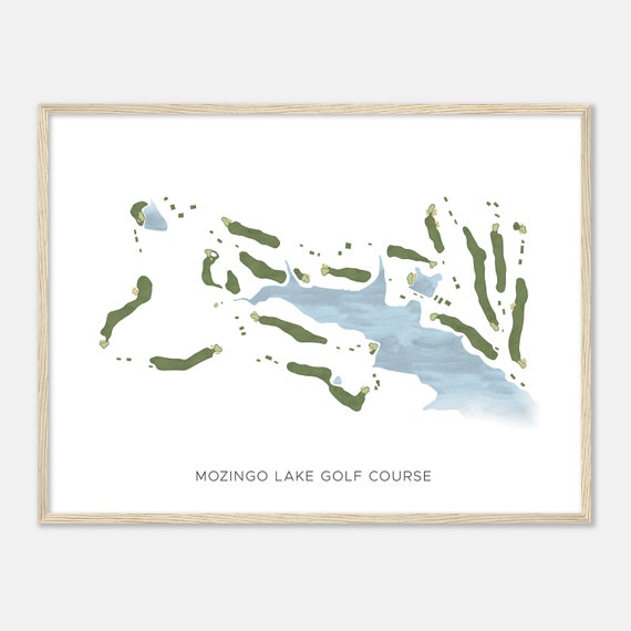 Mozingo Lake Golf Course Missouri Modern Watercolor Map Golfer Gift Golf Wall Art Golf Poster Print Course Layout