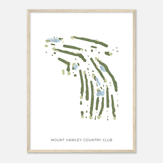 Mount Hawley Country Club Illinois Modern Watercolor Map Golfer Gift Golf Wall Art Golf Poster Print Course Layout