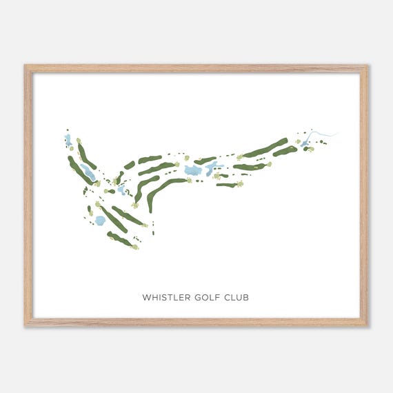 Whistler Golf Club In Canada Modern Watercolor Map Golfer Gift Golf Wall Art Golf Poster Print Course Layout