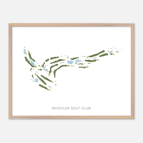 Whistler Golf Club Modern Minimalist Watercolor Golf Map Poster