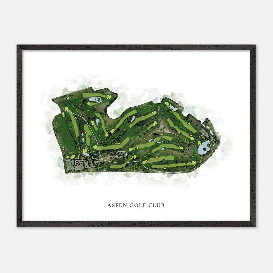 Aspen Golf Club Colorado Classic Watercolor Course Map Art Poster - Image 5
