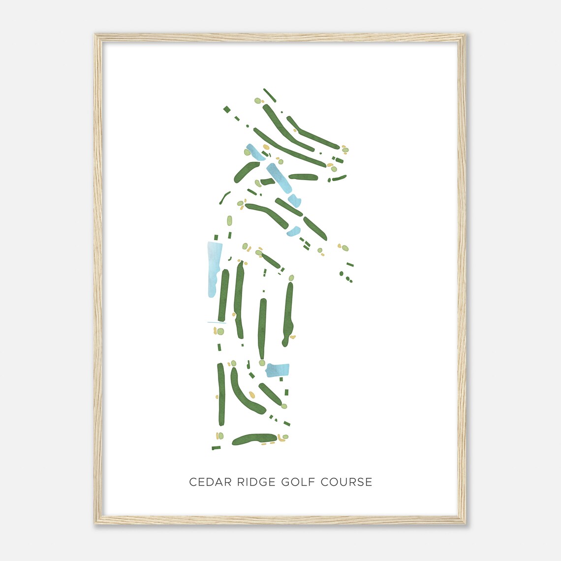 Cedar Ridge Golf Course Pennsylvania Modern Watercolor Map Golfer Gift Golf Wall Art Golf Poster Print Course Layout