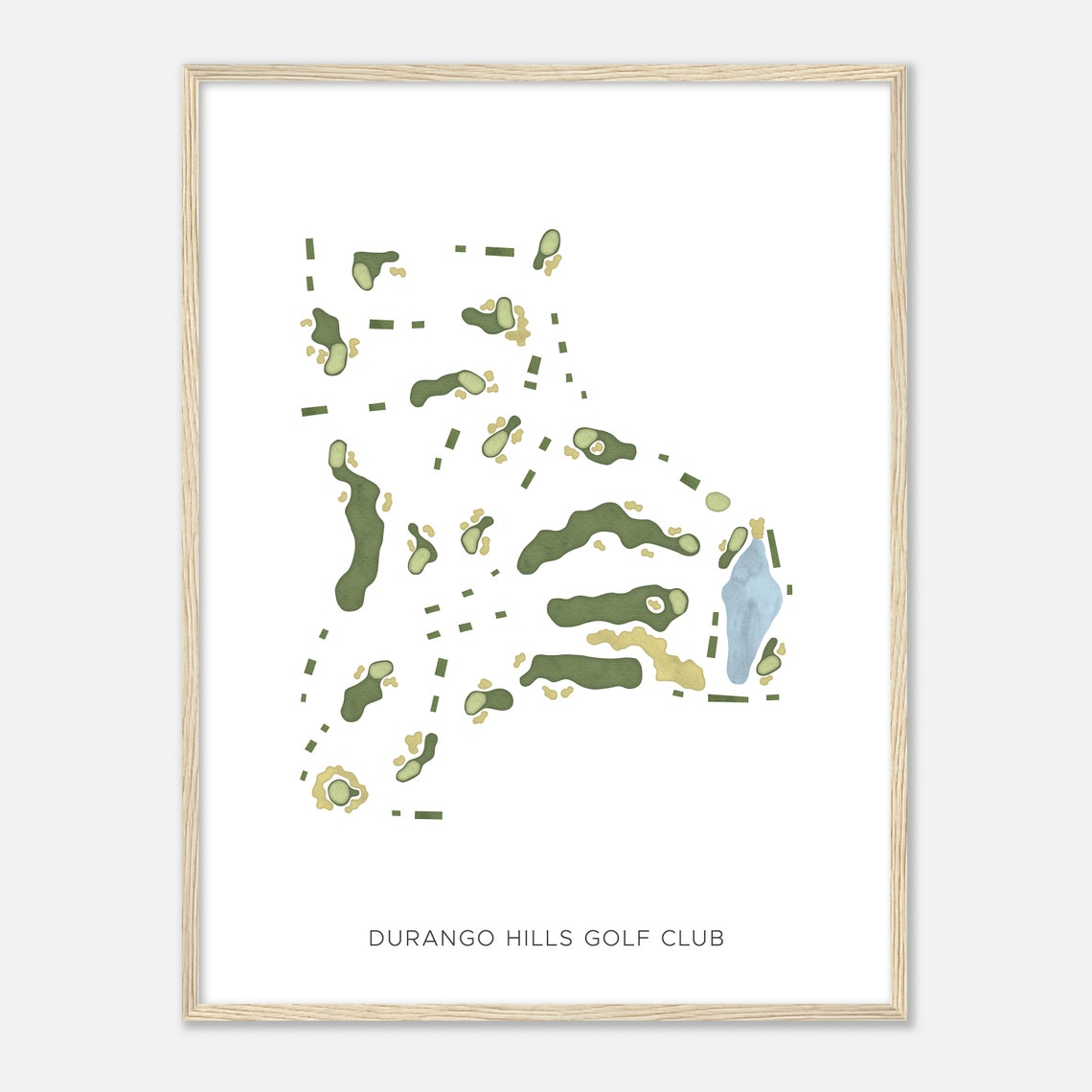 Durango Hills Golf Club Modern Watercolor Course Map Art Poster - Image 2